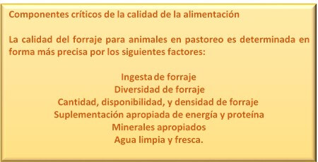 Componentes criticos de la calidad de la alimentacion