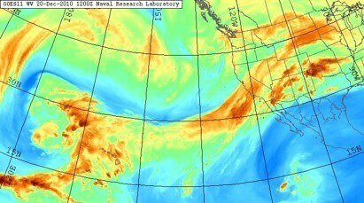 Imagen satelital del vapor de agua