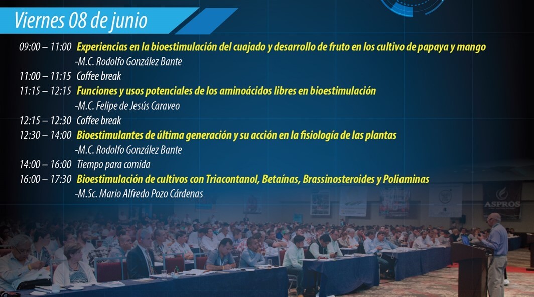 programa del evento de bioestimulación, cuajado, enraizamiento, fructificación