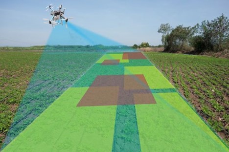 Mapeo del terreno con un dron.