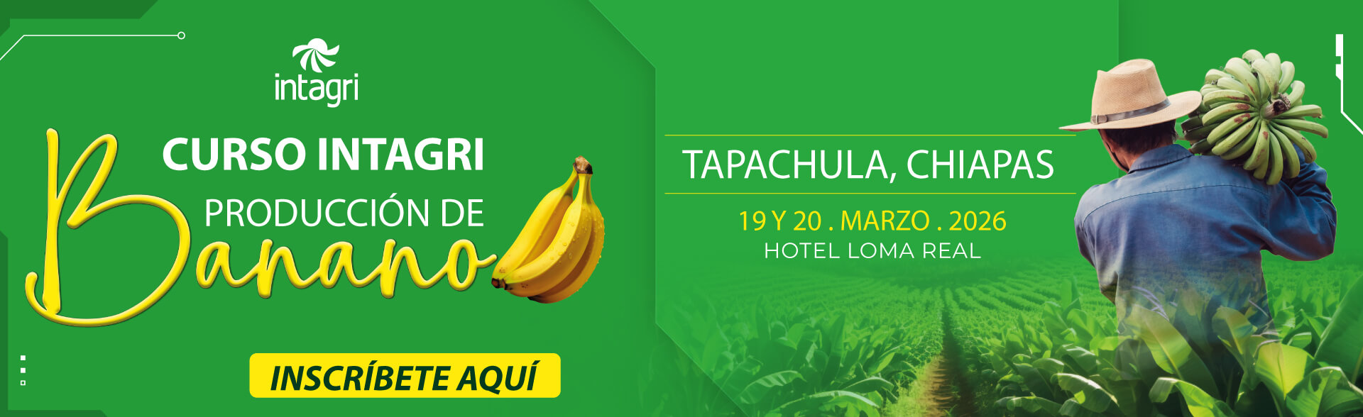 Inscribete al Curso INTAGRI en Producción de Banano